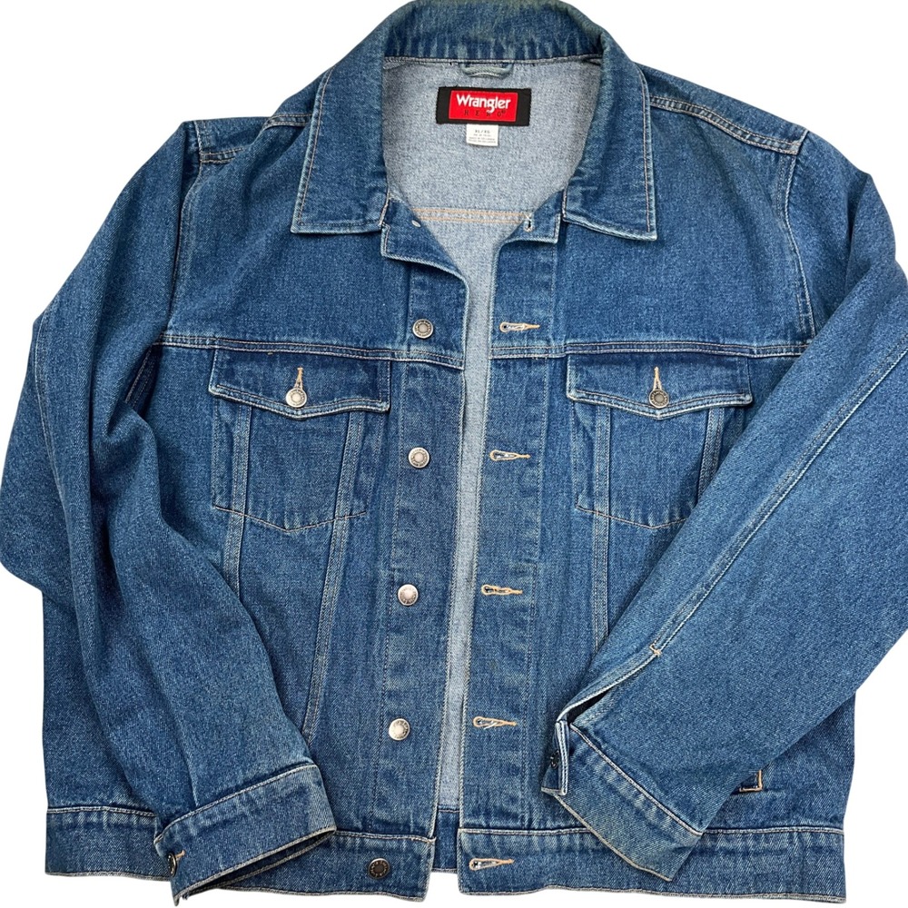 Wrangler Hero Jacket Mens XL Indigo Blue Trucker Cotton Americana Denim Western